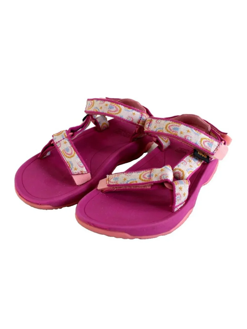 Teva Hurricane XLT 2 Sport Sandals Girls Size 1 Pink Rainbows Strappy Shoes